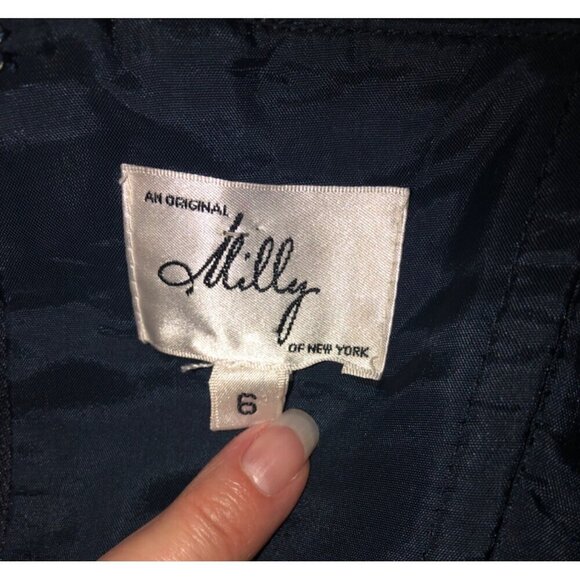 Milly New York Dress Size 6 Strapless Silk Blue Pink Striped Party Evening Glam - Picture 2 of 9